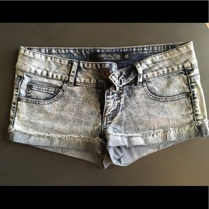 Faded Denim Shorts